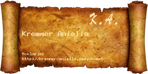 Kremmer Aniella névjegykártya